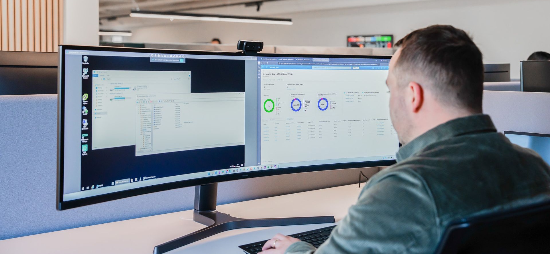 Azure calculator op groot scherm