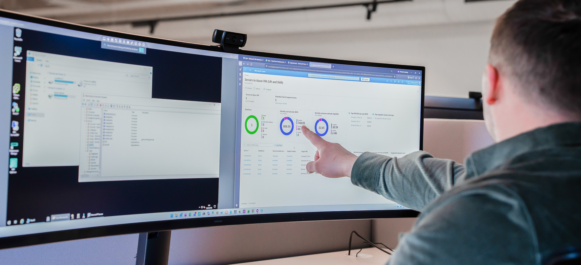 Azure calculator op groot scherm